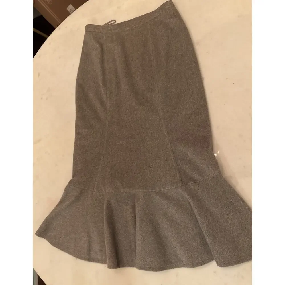 Ralph Lauren Purple Label Gray 100% Cashmere Trumpet Midi Skirt Runway 2005 8 - Picture 12 of 13